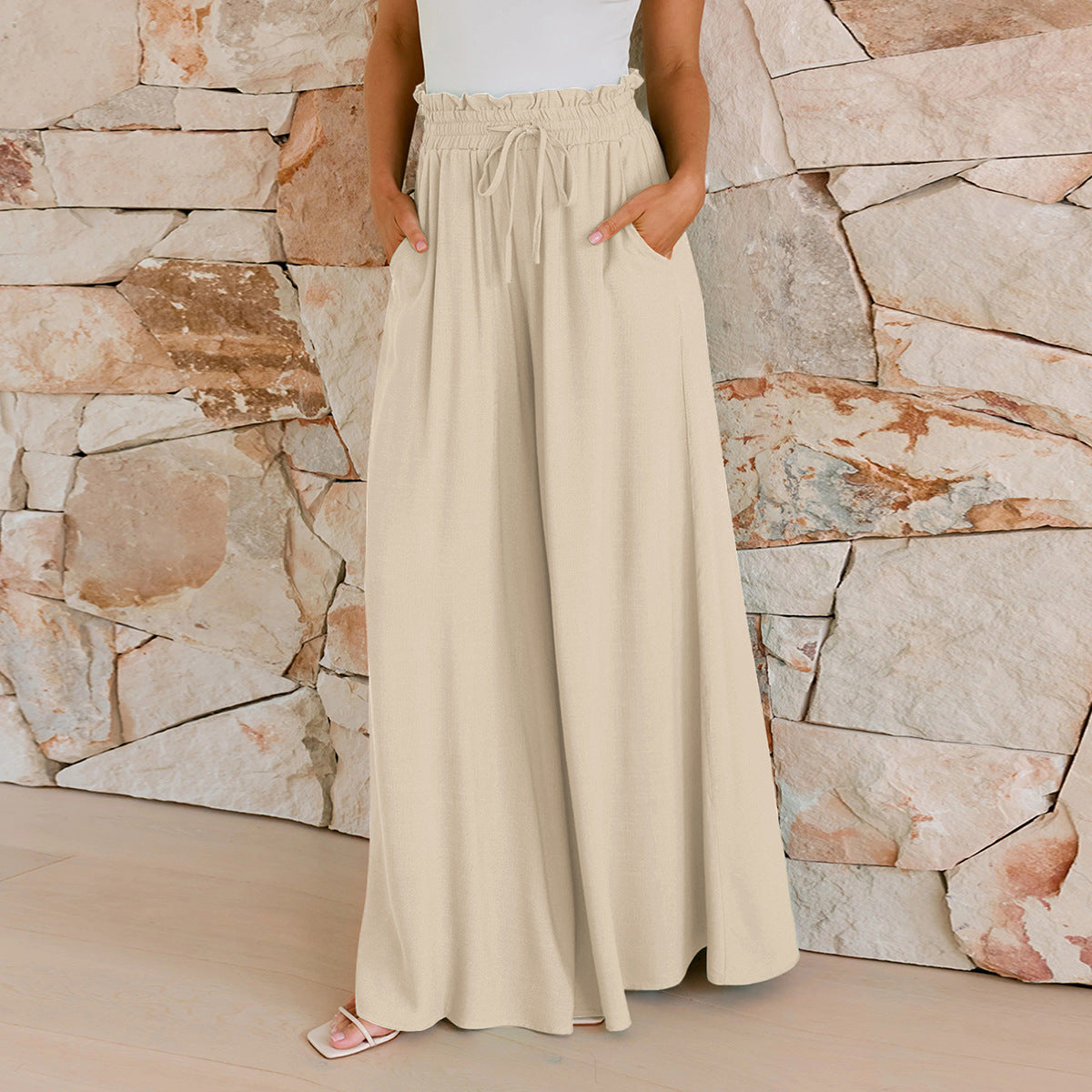 Løse sommerbukser til kvinder – draperet casual stil