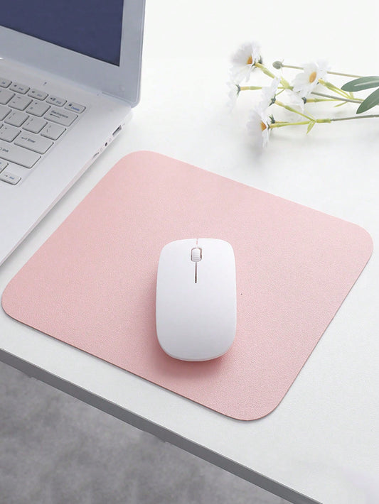 1Pc PU Mouse Mat, Simple Plain Mouse Pad for Students Back to School Gaming Mouse Pad