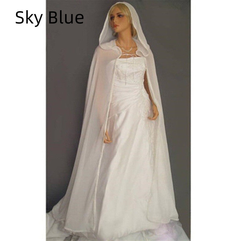 Chiffon Translucent Cape Hooded Shawl Girl