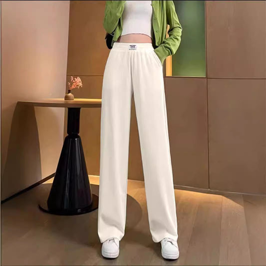 SpringSummer High Waist Drooping Ice Silk Thin Pants