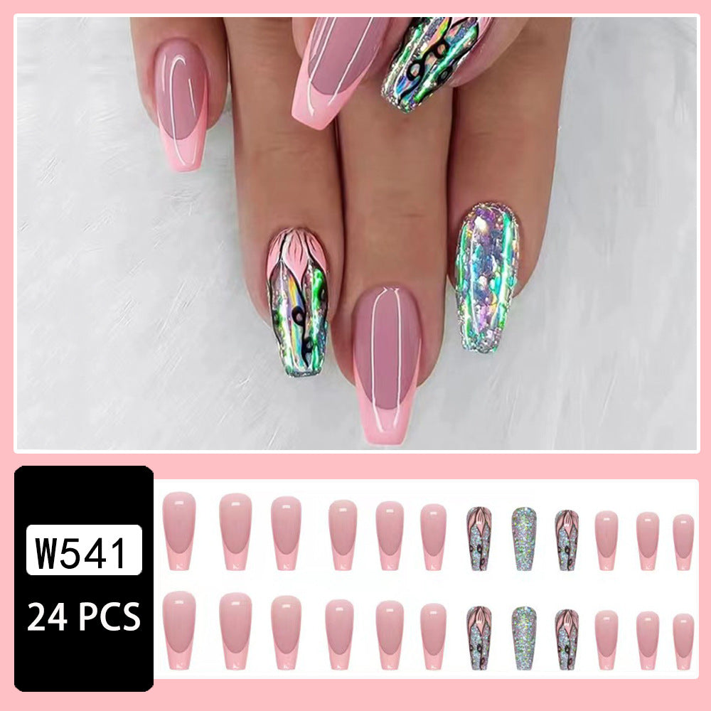 Mellemlang europæisk og amerikansk pop fransk manicure