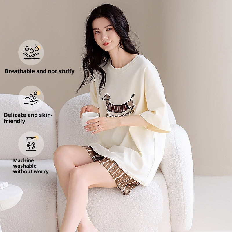 Cute Cartoon Homewear Set For Outwear