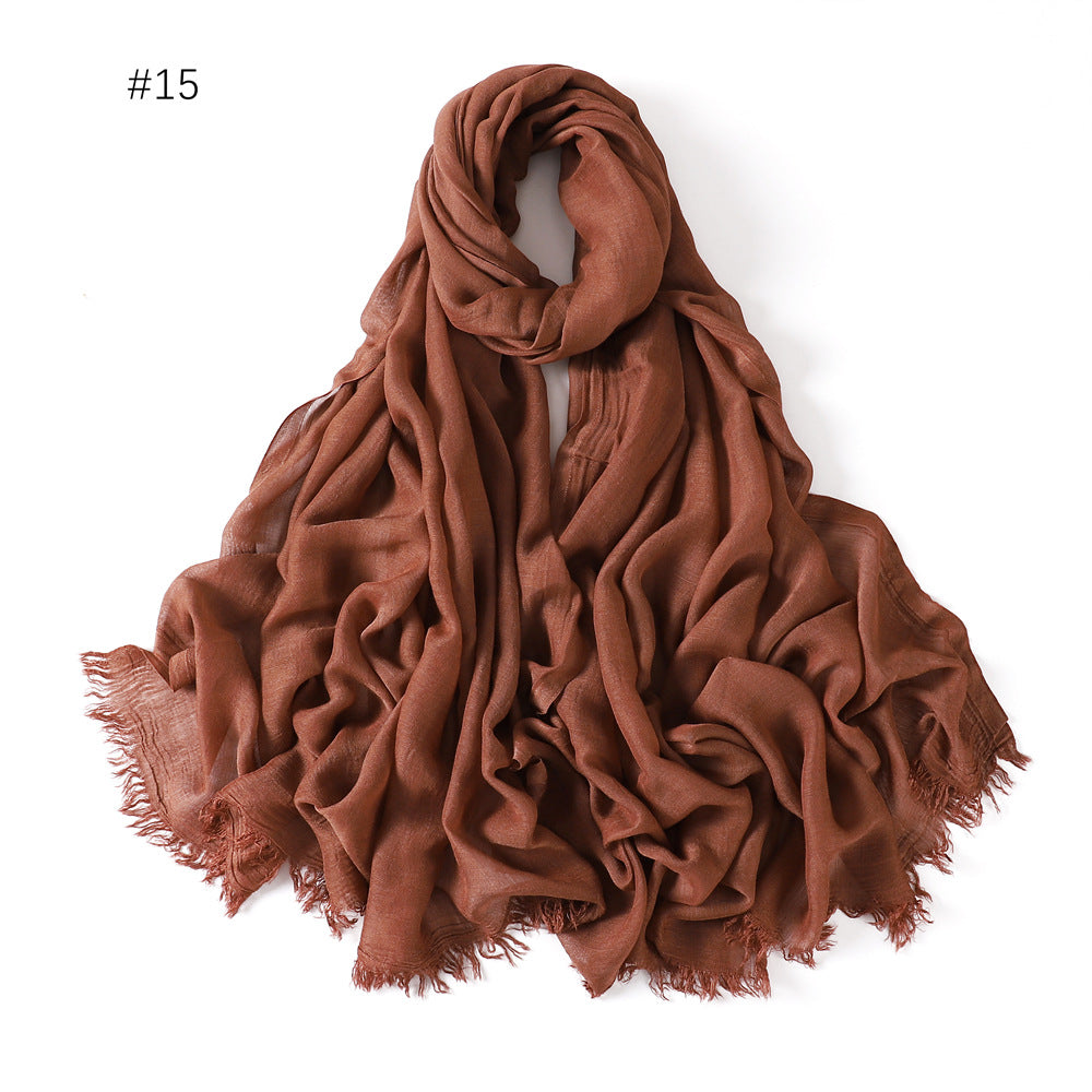 Women's Fashionable Thin Modal Monochrome Rayon Breathable Shawl Scarf