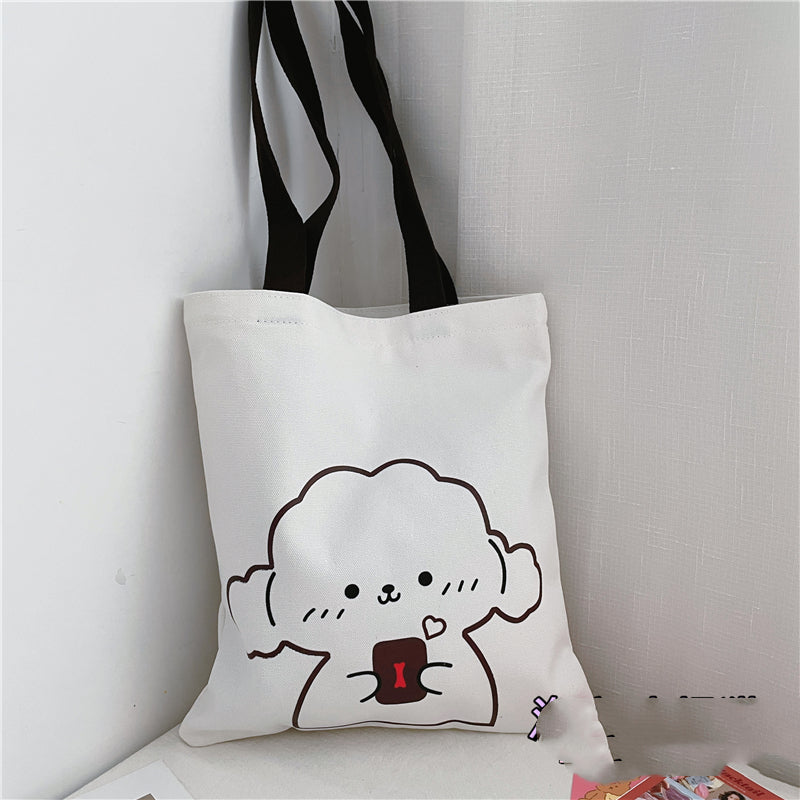 College Style Cute Cartoon Canvas Girl Shoulder Bag