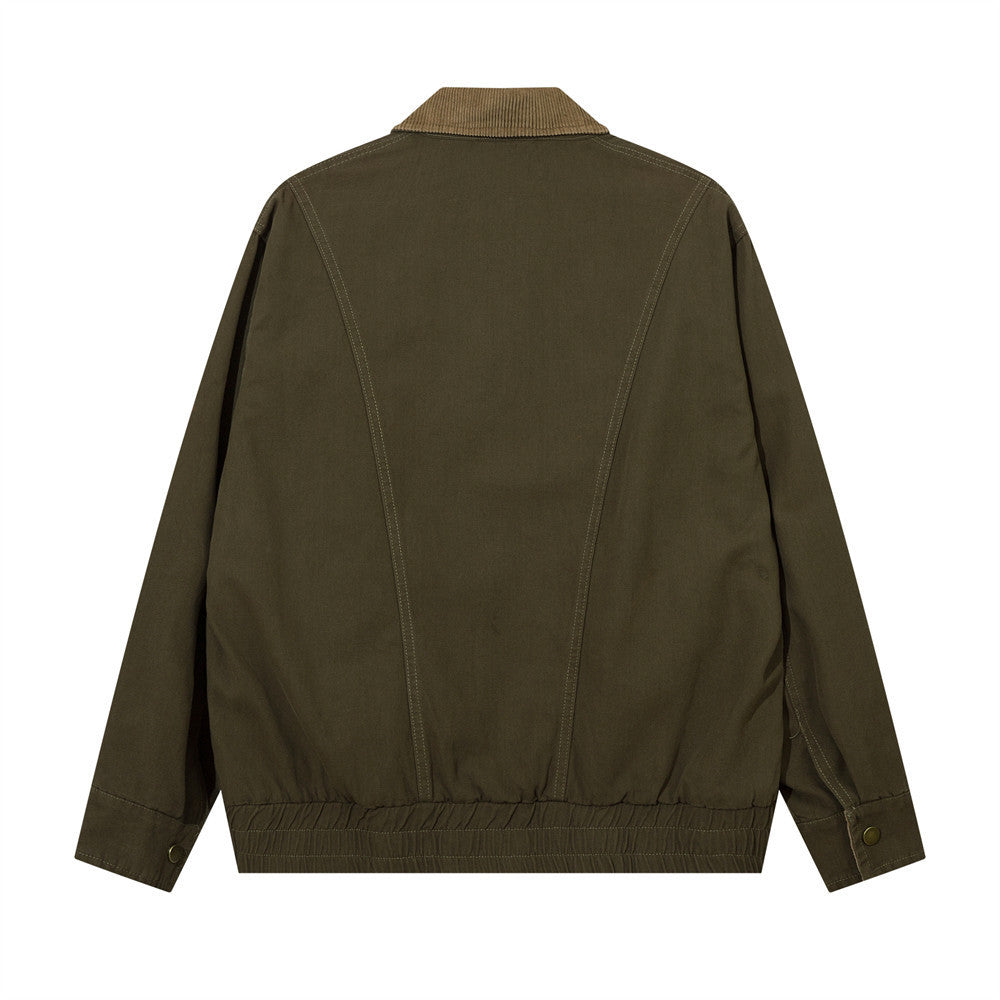 American Contrast Color Lapels Jacket Men