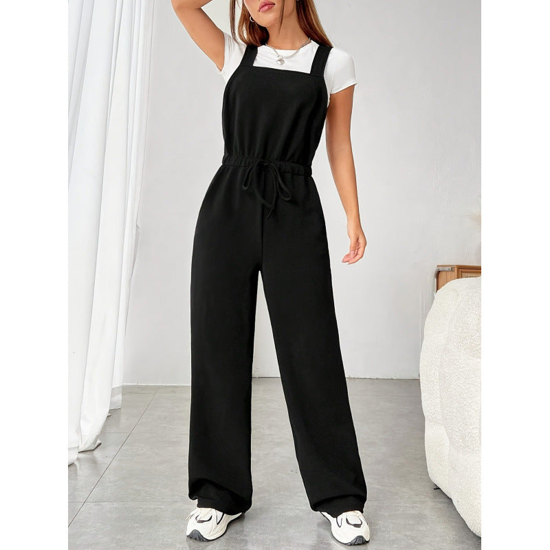 European And American-style Sleeveless Elegant Black Jumpsuit