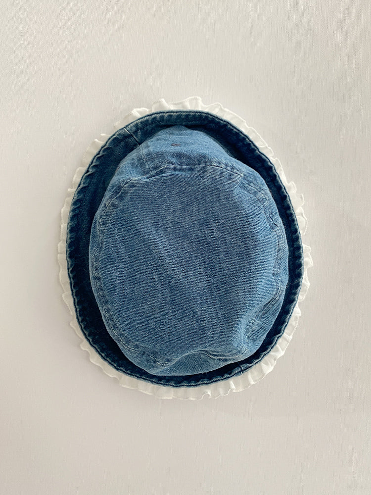 Tree Fungus-like Lacework Cowboy Hat Blue Short Brim Fisherman Hat