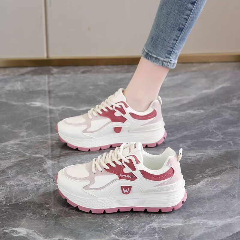 Versatile Womens Leather Shoes With Thick Soles