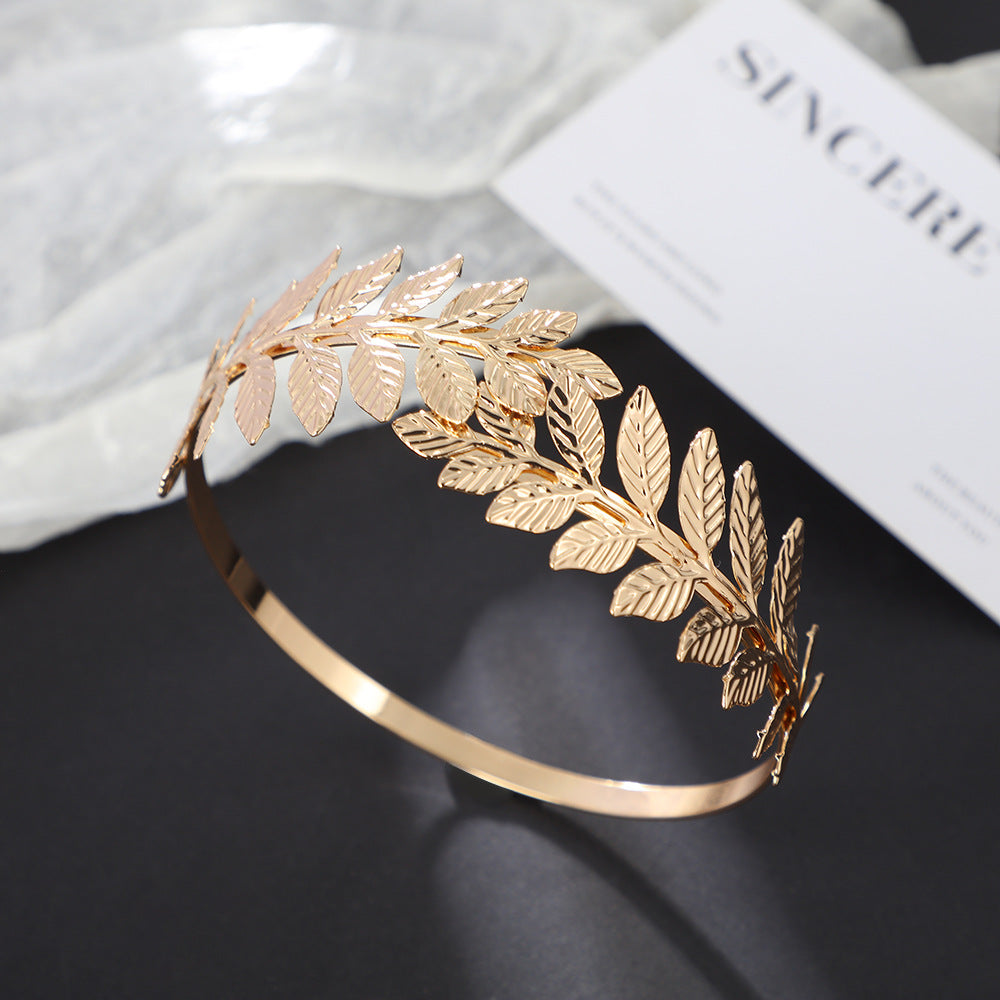 Sweet Metal Leaf Pearl Headband