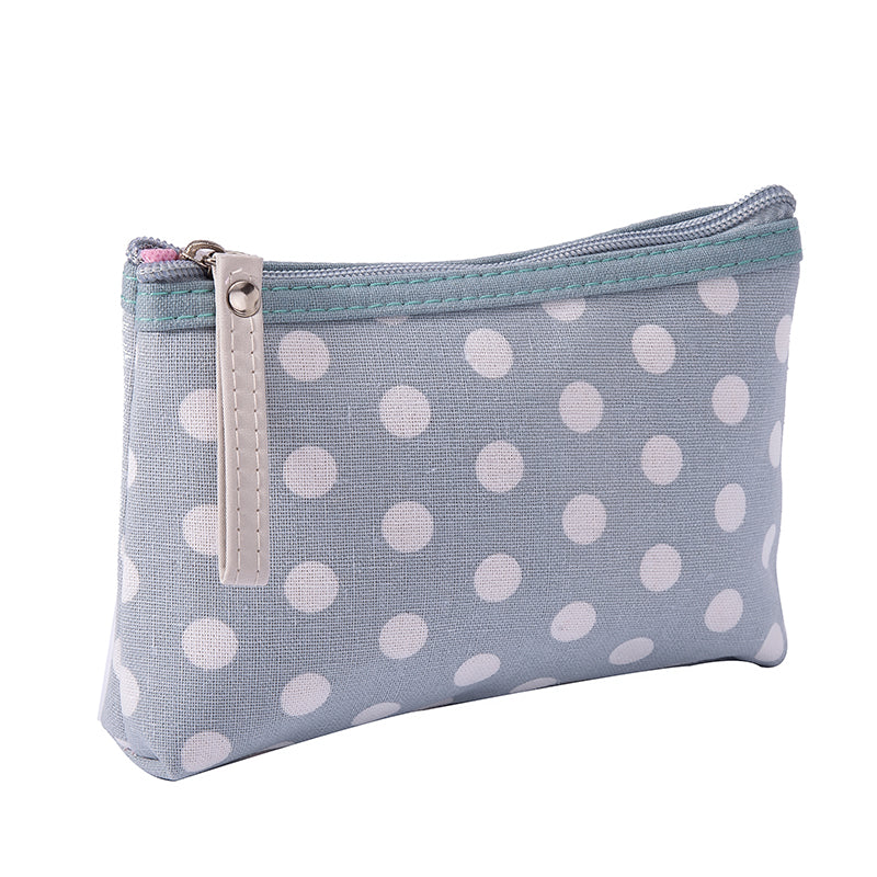Dot fabric cosmetic bag