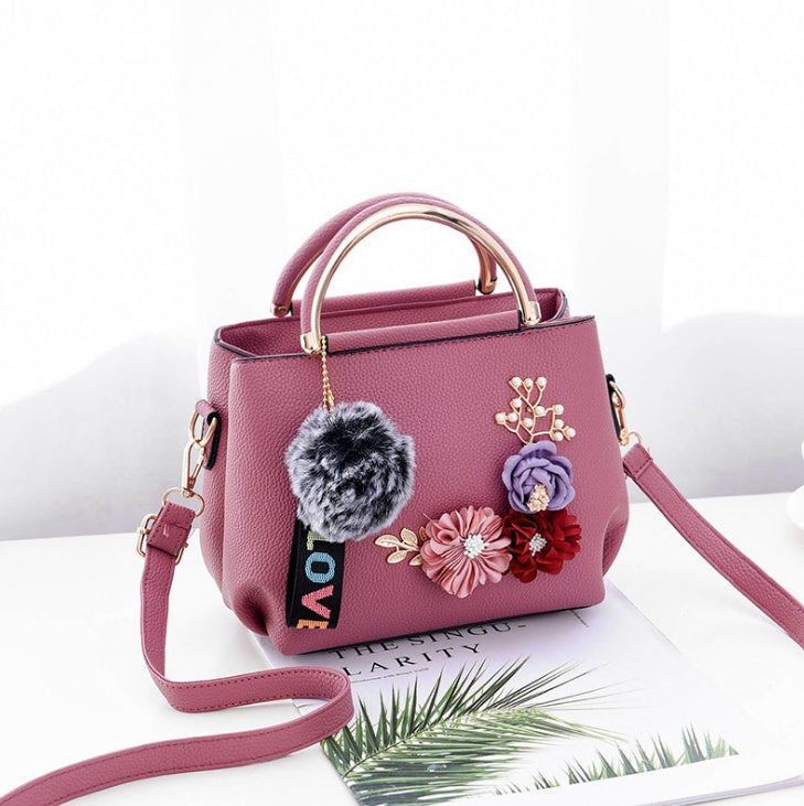 Color Flowers Shell Women's Tote Leather Clutch Bag