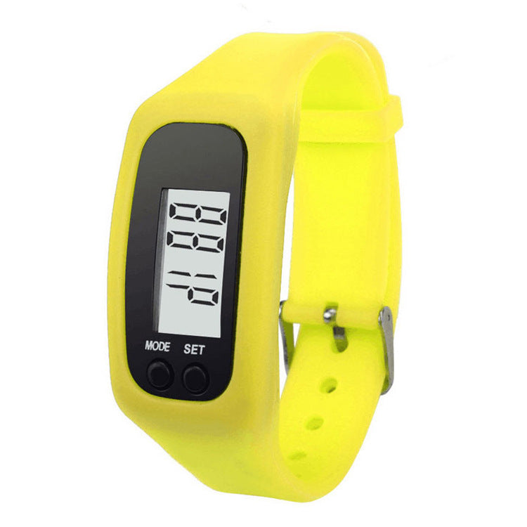 Student sports silicone pedometer LCD bracelet watch
