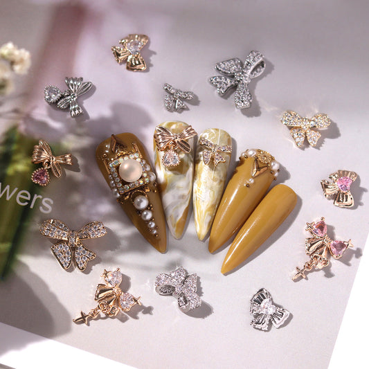 Bow Zircon Nail Ornament Zircon