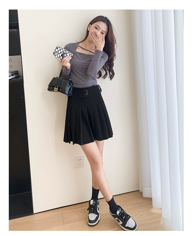Women's Spring And Autumn Elastic Waist High Waist Skirt