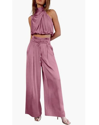 Women's Fashion Tops Wide-leg Pants Suit