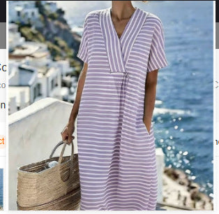 Shirt Dress For Ladies Casual Style Featuring Marine Creatures Motif