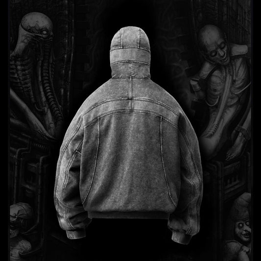 Y2g amerikansk vasket gammeldags personlighed street lynlås sweater