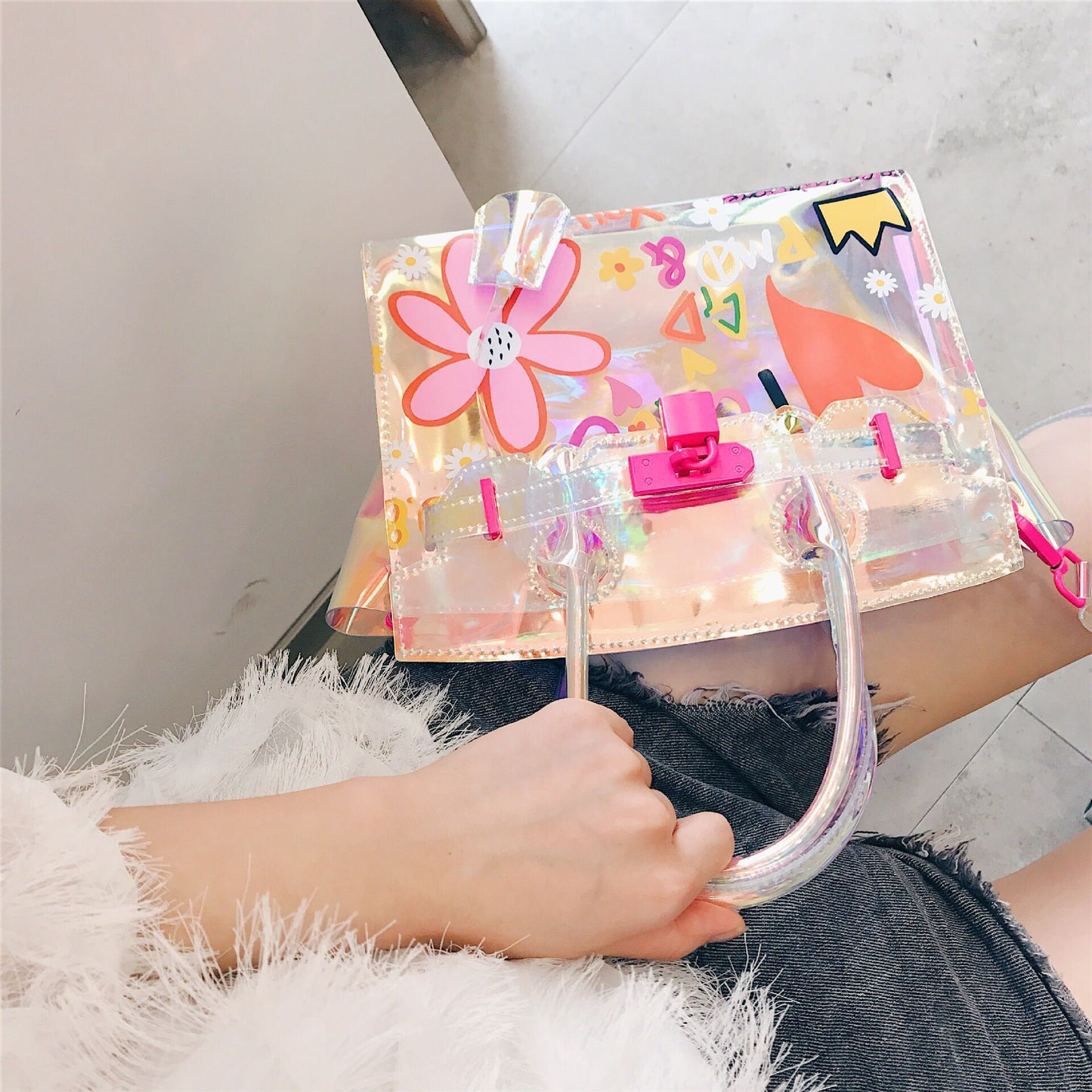 Summer transparent bag female jelly bag