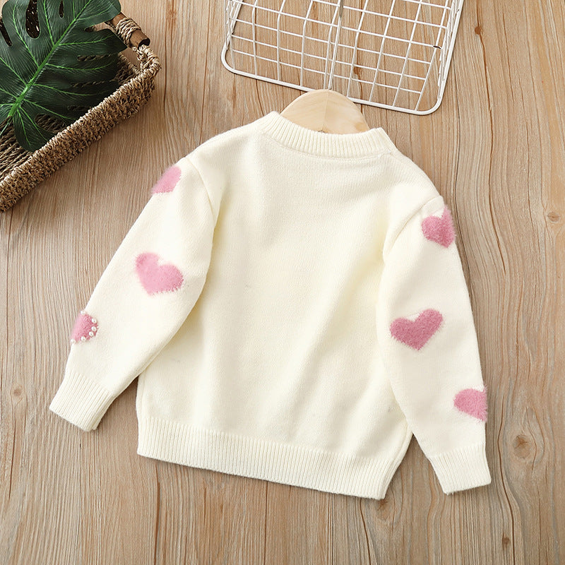 Pigestriktrøje Strik Pullover Cardigan Top