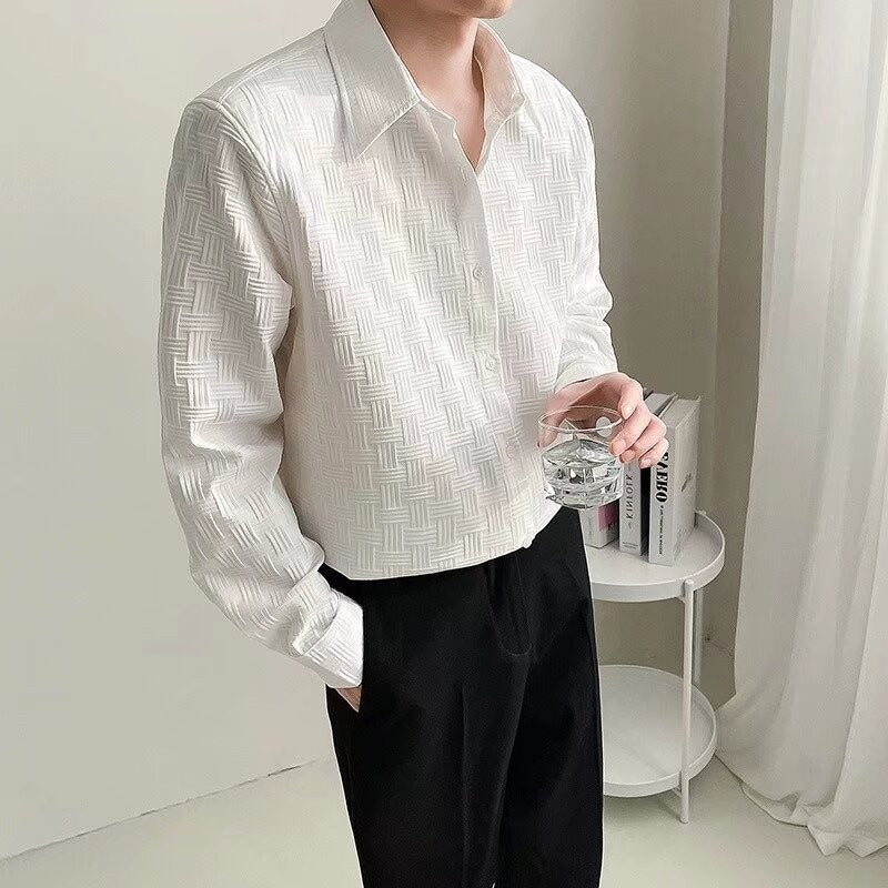 Rarely Seen Relaxed-fitWrinkle-resistant White Plaid Shirt