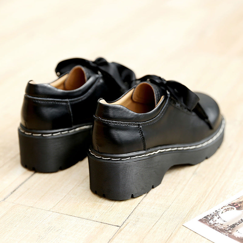 Platform Leather Women's Jk Uniform Shoes
