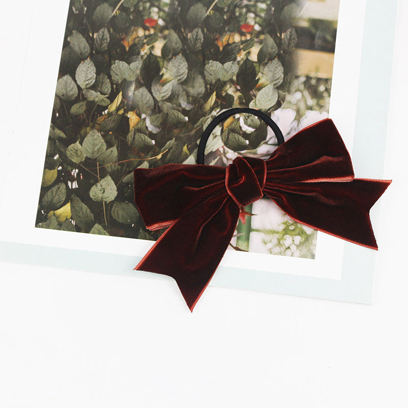Japanese retro velvet bow hairpin