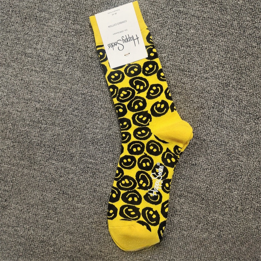 New Mid-High Tube Cute Polka Dot Love INS Four Seasons Tube Socks