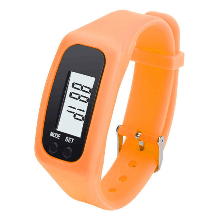 Student sports silicone pedometer LCD bracelet watch
