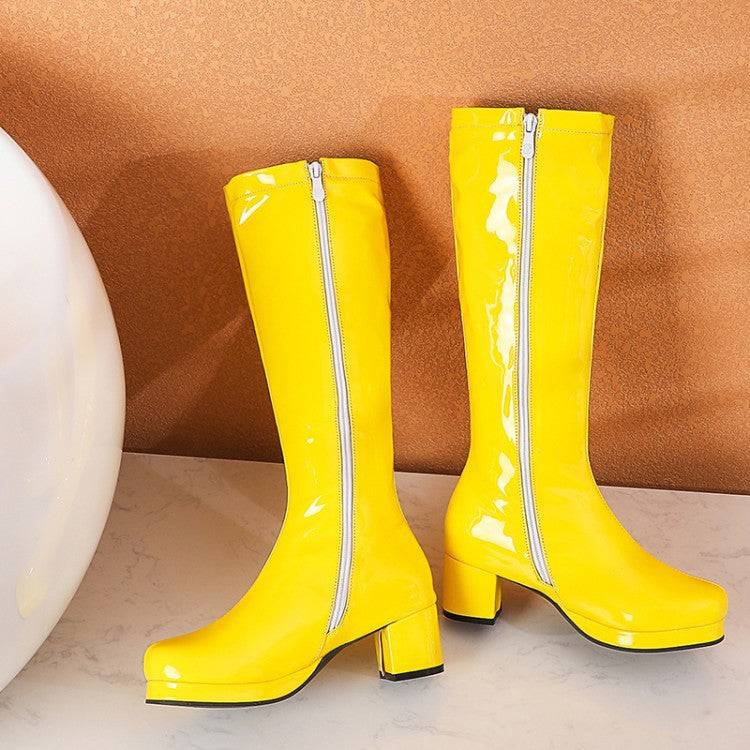 Fashion Boots And Shoes Fashion Suede Square Toe High Tube