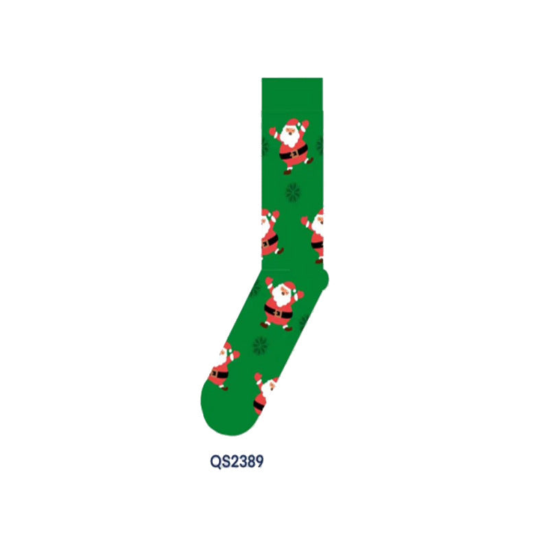 Male And Female Middle Tube Christmas Stockings Cartoon Cute Mid-calf Length Socks