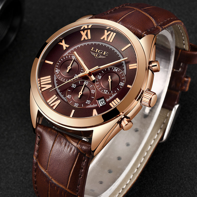 Quartz watch with waterproof belt