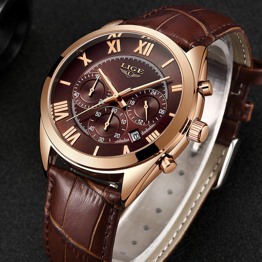 Quartz watch with waterproof belt
