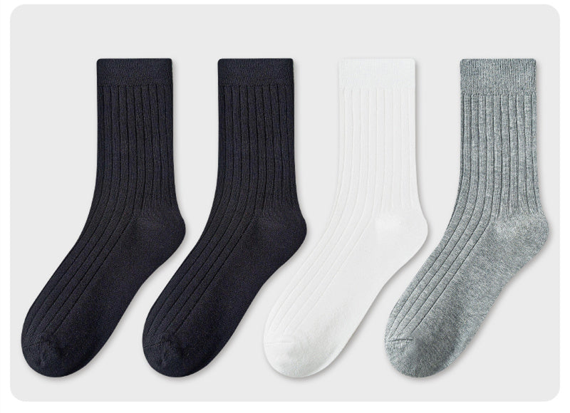 Men's Socks In Tube Pure Cotton Deodorant Solid Color