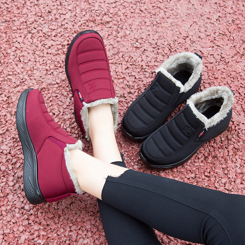 Winter Men's And Women's Low-top Cotton Boots Plus Velvet Thickening