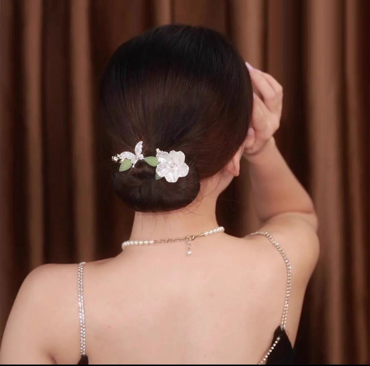 Autumn Light Luxury Pearl Flower Hair Band