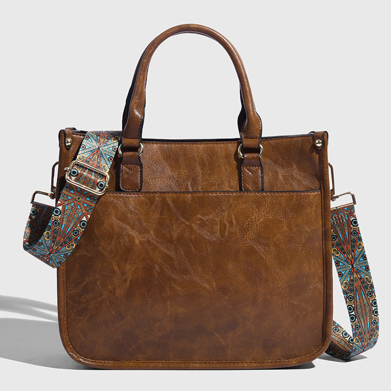 Soft Leather Large Capacity Crossbody Shoulder Tote Bag