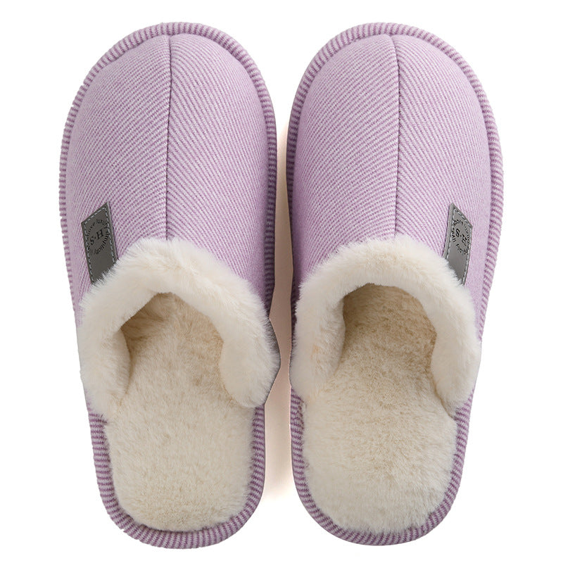 Autumn and winter plus velvet warm cotton slippers