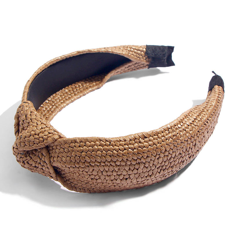 Hand woven raffia hair band