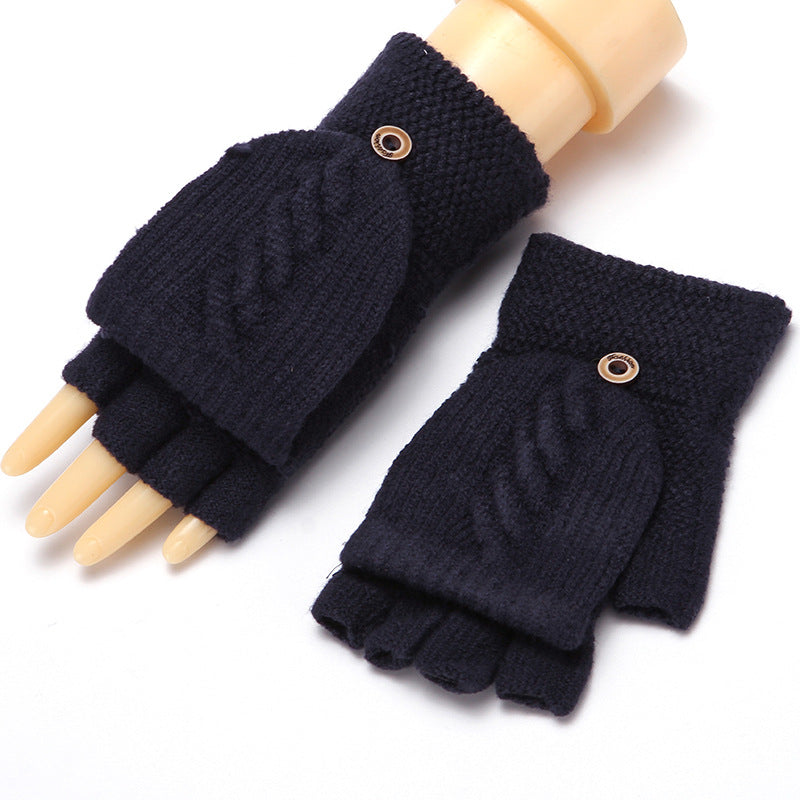 Five-finger Wool Knitted Student Writing Gloves
