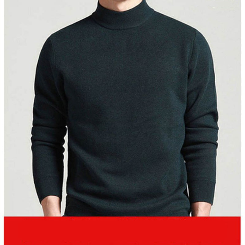 Pullover Sweater Korean Style Slim Youth Mid Collar Sweater Thick