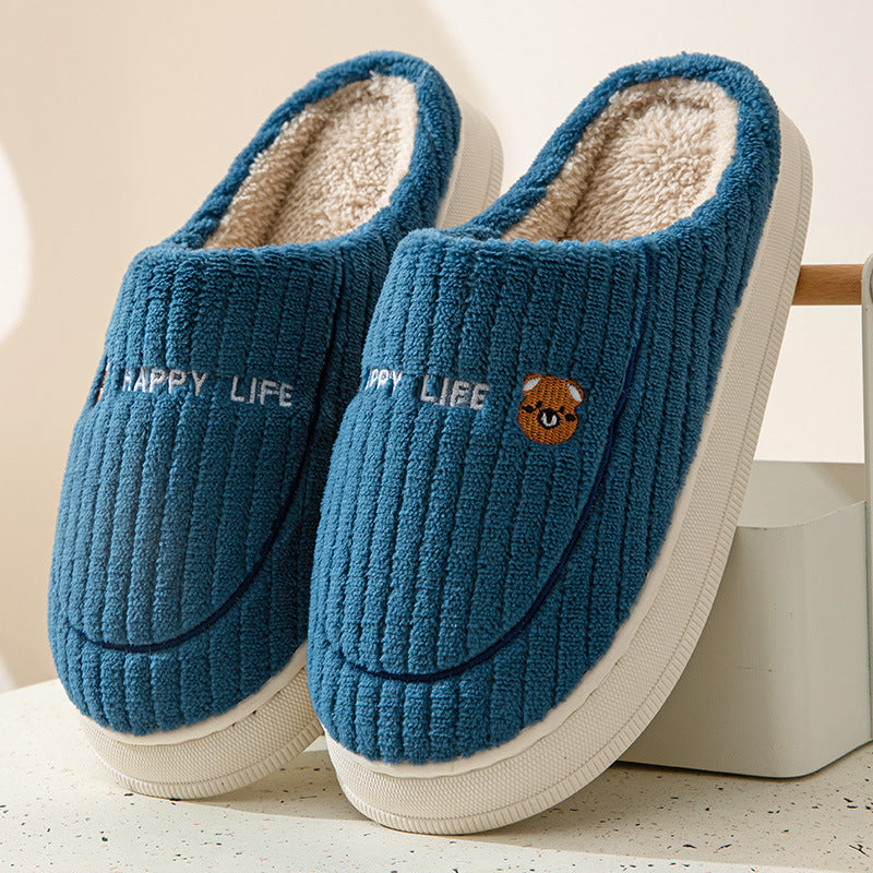 Cotton Slippers Women's Non-slip Platform Interior Home