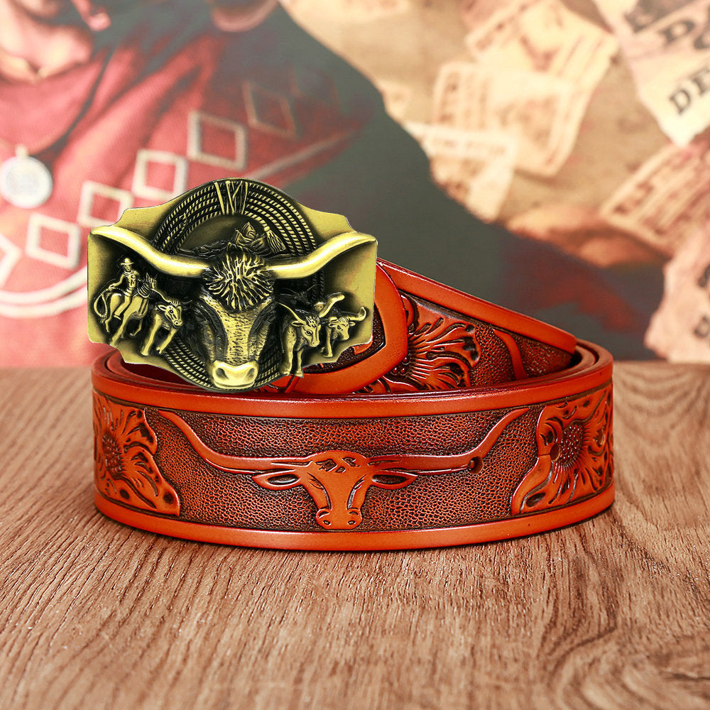 Western Denim Natural Year Cowhide Craft Belt