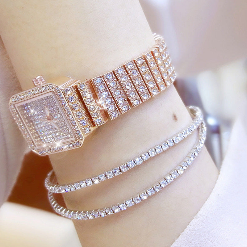 Full diamond waterproof quartz watch