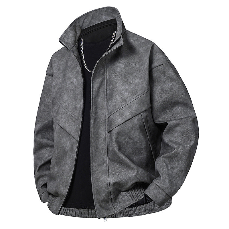 And Handsome Slim Fit Leather Coat
