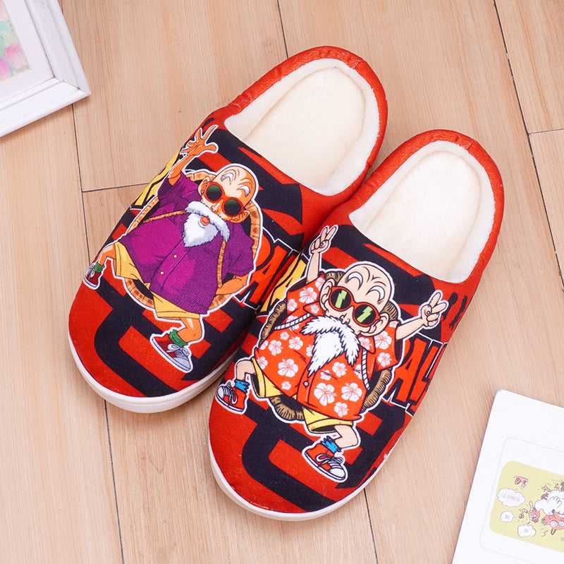 Lovers Non-slip Velvet Home Slippers Cotton Sippers