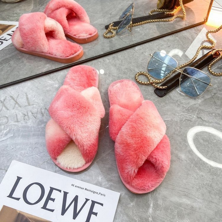 Hairy slippers female Korean version