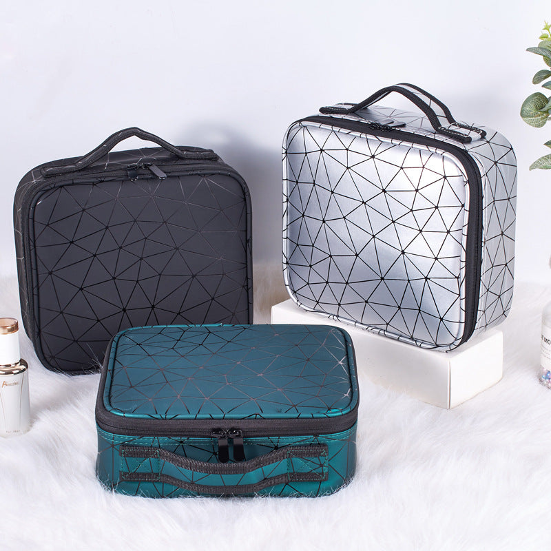 Portable square diamond clapboard cosmetic bag