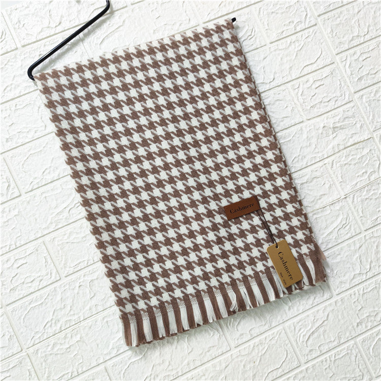 Imitation cashmere houndstooth scarf