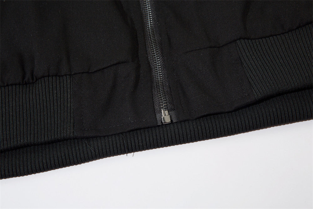 Patch Camouflage Embroidery Letters Casual Jacket Coat