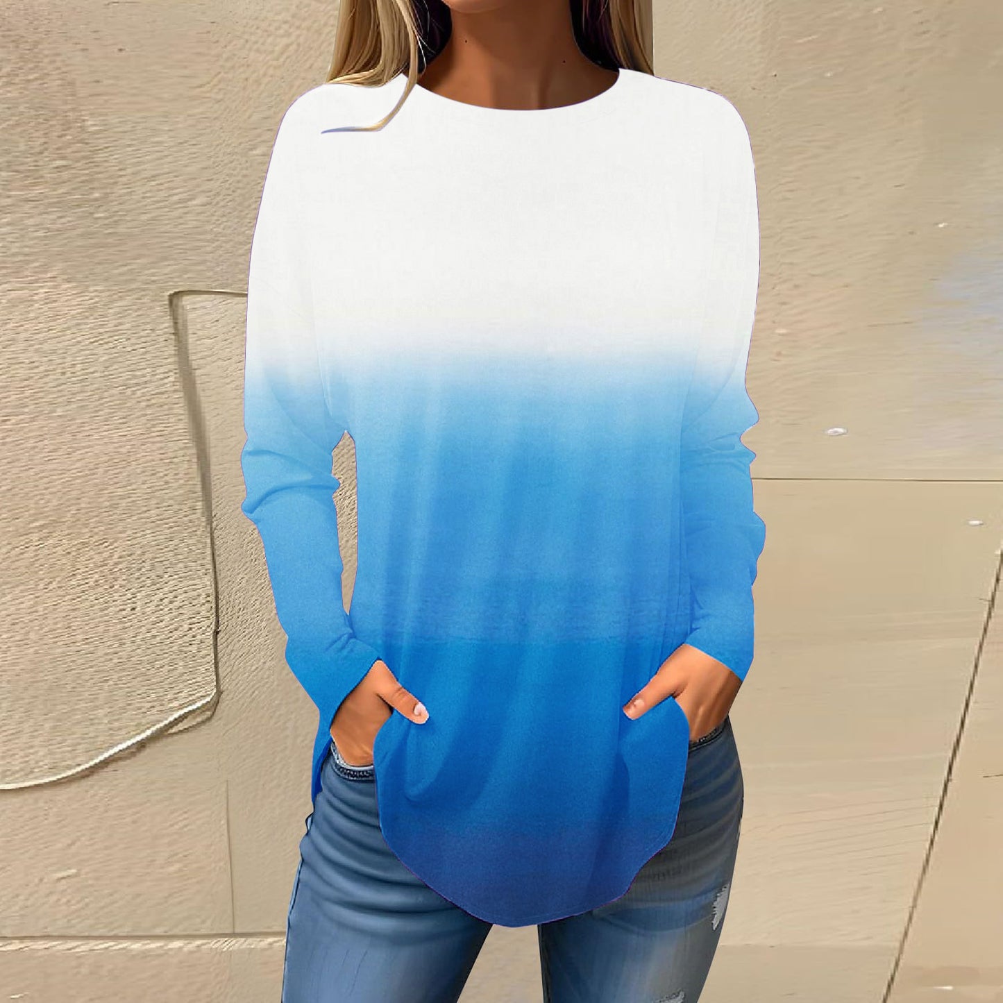 Women's Versatile Long Sleeve T-shirt Personalized Street Style Loose Print
